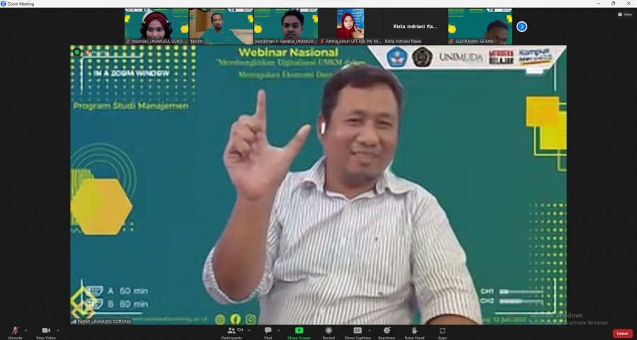 PROGRAM STUDI MANAJEMEN MENGADAKAN WABINAR NASIONAL DIHADARI MAHASISWA DARI BERBAGAI UNIVERSITAS DI INDONESIA dan Masyarakat Umum